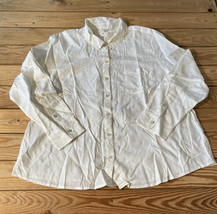 Candace Cameron bure NWOT women’s linen blend Button front shirt PXL white s11 - £13.37 GBP