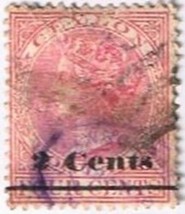 Stamp Ceylon 3 Cents Bar Overprint On Four Cents Red 1890 Queen Victoria - £0.57 GBP