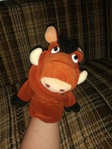 Disney Lion King Pumbaa Hand Puppet Plush W Bug In Mouth 10&quot; Stuffed Ani... - £15.56 GBP