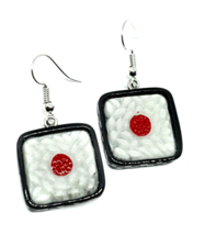 Sushi Japanese Harajuku Rice Balls Drop Earrings Cute Geometric Square Pair - £3.99 GBP