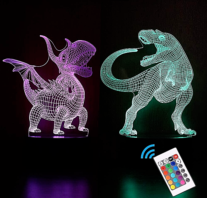 3D Dinosaur Night Light for Boys,Decorative LED Bedside Table Lamp for K... - $18.56