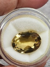 One Yellow Topaz Oval Cut Faceted Loose Gemstone 14mm Uncertified - $15.98