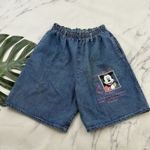 Disney Mickey Unlimited Womens Vintage 90s Denim Shorts Size 20 Blue Pink Stamp - £20.23 GBP