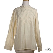 April Cornell Victorian Ivory Cotton Blouse w Lace Detail &amp; Collar XXL -... - £31.97 GBP