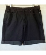 DKNY Jeans Shorts Black Stretch Soft Cotton Blend Cuff Pockets Women's S... - $25.00