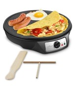 Pcrm12 Electric Crepe Maker / Griddle Hot Plate Cooktop Round 12&#39;&#39; - £70.11 GBP
