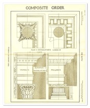 Architecture Composite Order XIII William R. Ware 1905 Antique Litho Boo... - $11.76