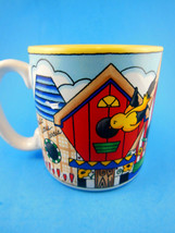 Bird Houses Coffee cup Mug Tweet Home Flowers Inc Balloons Rare - $178.13 MXN