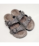 ALPRO BIRKENSTOCK BLACK &amp; WHITE GEOMETRIC SANDALS WOMENS SHOES 39/8 - $522.86 MXN