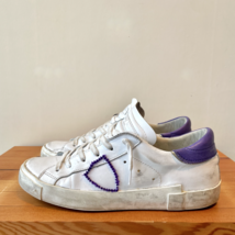 38 / 8 - Philippe Model White Purple Prsx Broderie Sneakers Shoes 0417DL - $75.00