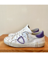 38 / 8 - Philippe Model White Purple Prsx Broderie Sneakers Shoes 0417DL - £59.77 GBP
