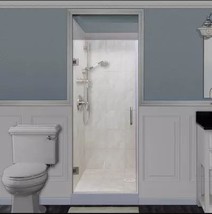 Miseno MSDCFL3072 72H x 30W Frameless Hinged Pivoting Shower Door - $544.50