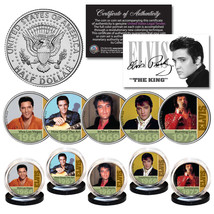 ELVIS PRESLEY 1960&#39;s-70&#39;s Music Hits OFFICIAL JFK Kennedy Half Dollar 5-... - £22.00 GBP