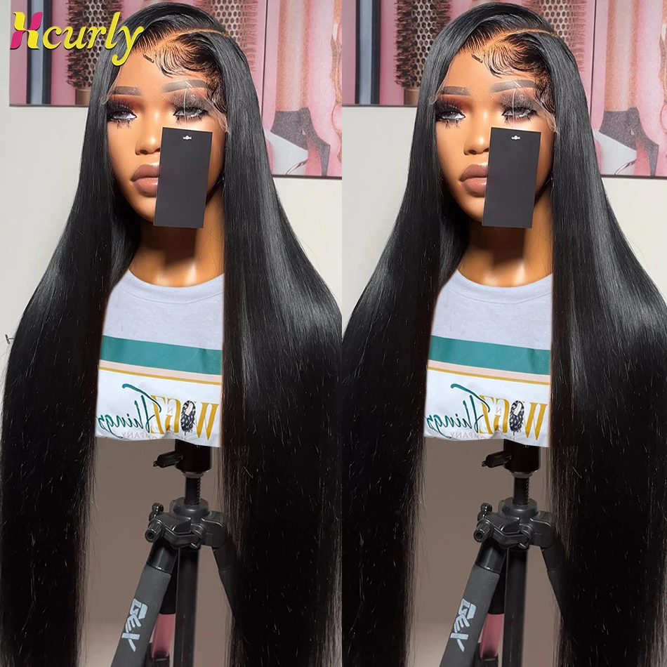 Glueless Bone Straight Lace Front Wig 30 40 Inch 13x4 13x6 Transparent Lace - £86.26 GBP+
