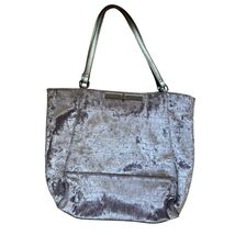 Enzo Angiolini Velvet Mauve Gunmetal Faux Croc Large Tote Bag Multi Comp... - $35.24