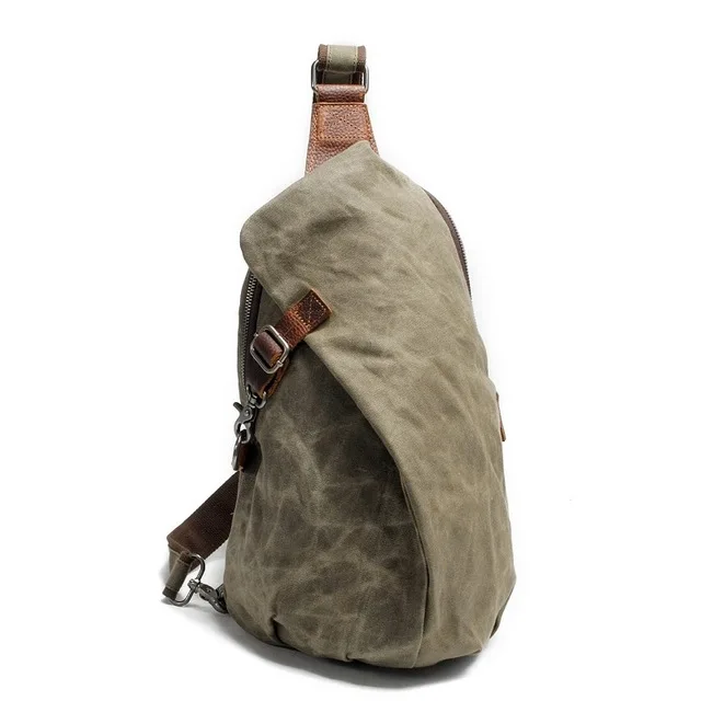 Anti Theft Chest Bag Vintage Canvas Men Shoulder Bag Leisure Crossbody S... - $72.84