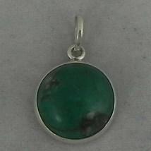 Handcrafted 925 Silver Women Pendant Necklace Natural Malachite Festive Gift - £19.53 GBP