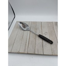 Ekco Chromium Plated Solid Serving Spoon 12&quot; Black Wood Handle - £7.98 GBP