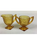 Vintage Indiana Glass Amber Depression Glass Daisy Pattern Footed Cream ... - $282.25 MXN