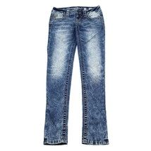 Miss Me Pants Womens 24 Blue Low Rise Signature Skinny Flat Front Denim Jeans - £23.26 GBP
