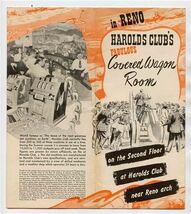 Harold's Club Covered Wagon Room Reno NV Brochure 1950s History on Glass - $57.42