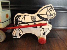 Vintage 1930s RichToys Borden&#39;s Dairy #257 Gold Crest Pull Toy Horse &amp; Wagon  - £229.66 GBP
