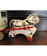 Vintage 1930s RichToys Borden&#39;s Dairy #257 Gold Crest Pull Toy Horse &amp; W... - £229.65 GBP