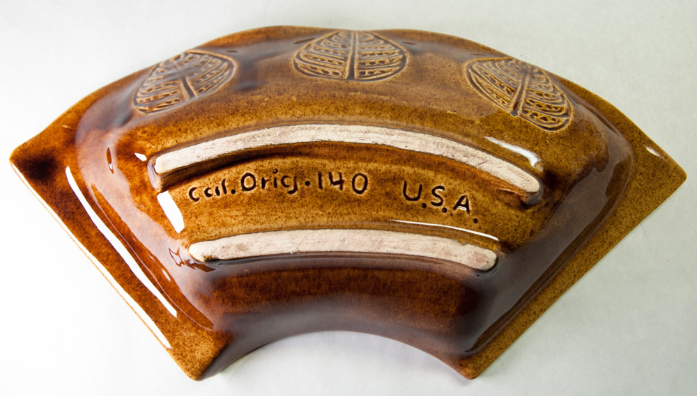 2 Ccil Orig 140 USA California Brown Pottery Dishes Leaves from Chip & Dip Set Item image 4