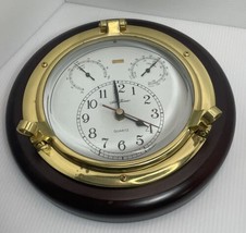 Seth Thomas Porthole Wall Clock Hydro Thermo Gauges Meridian Model 1046 USA - £39.15 GBP