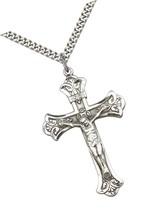 Sterling Silver Crucifix Pendant with 24 Steel - $365.77