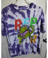 Official Rugrats Reptar 100% Cotton Large Purple Tie-Dye White T-Shirt  - $13.74 CAD