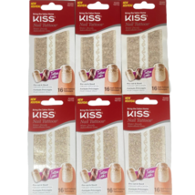 6x NEW Kiss Nail Tattoos Water Decals Polish Strips Sticker Wraps Silver Glitter - £10.07 GBP