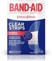 Band-Aid Adhesive Bandages, Clear Strips, 3/4-inch Wide, 30 ct. All One Size - £18.75 GBP