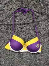 Minnesota Vikinga Bikini Swim Top Women Medium Purple Gold Underwired - £11.16 GBP