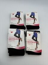 4 PAIRS Hanes Women's L /XL Footless Revitalizing Compression Tights BLACK - $40.47