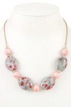 Gemstone oval bead necklace - £21.52 GBP