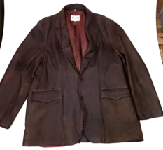 Vintage Scully Leatherwear Brown Leather Blazer Jacket Sport Coat Size 50 - £62.86 GBP