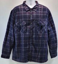 F) Berkley Jensen Men Fleece Lined Plaid Midweight Button Down Shirt XXL - $19.79