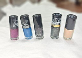 LOT of 5 Maybelline Nail Lacquer Polish Color Show shade #10, 290, 753, ... - $14.99