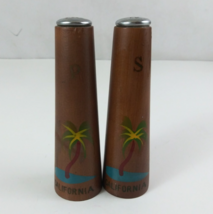 Vintage MCM Atomic California Hand Painted Palm Tree 4.5&quot; Salt &amp; Pepper ... - $11.63