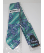 Stacy Adams Green Paisley Tie With Matching Hanky NEW - €21,04 EUR