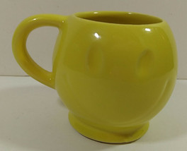 McCoy Pottery Smiley Face Coffee Cup 4in Yellow Mug Vintage Tea USA - £7.98 GBP