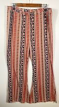 Faded Rose Leggings Pants Size 2X Wide Flare Leg Boho Gypsy Floral Strip... - $39.73