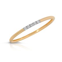 14K Solid Gold Wedding Engagement Ring With Natural Five Pave Set Diamonds - £266.94 GBP