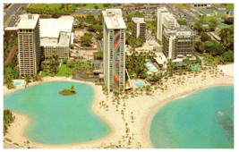 Aerial VieHilton Hawaiian Village Rainbow Tower Waikiki Hawaii Vintage  Postcard - £7.99 GBP