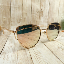 Sojos Unisex Gold-Toned Cat Eye Mirror Sunglasses -  SJ1001 TBT 61-16-145 - £10.21 GBP