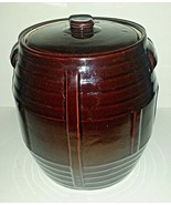 Robinson Ransbottom Barrel Cookie Jar 9&quot; Vintage Brown Canister Whiskey ... - $39.99