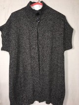 Bobbie Brooks Women’s Cardigan Sz 12/14 Short Sleeve Open Front Sweater Black - $12.87