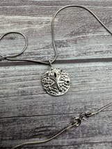 Vintage Sterling Silver Beach Life Sand Dollar Pendant 2.3cm Necklace 18” - $27.77