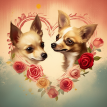  VALENTINE DOGS Clip Art 100 PNG Digital Download Bundle VOL 1 - $2.99